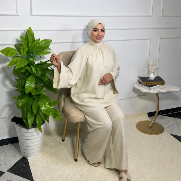 طقم نسائي محتشم بقماش Le Lin ✨ — image 7