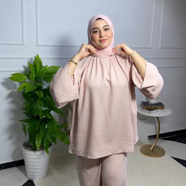 طقم نسائي محتشم بقماش Le Lin ✨ — image 4